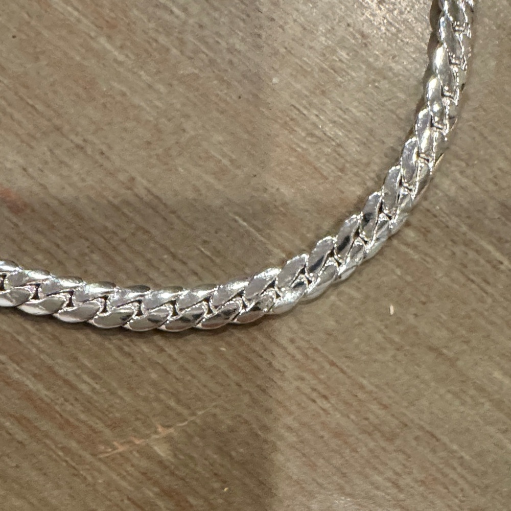 Jenny Bird Wallace Cuban Herringbone Silver Chain Necklace - Picture 4 of 6